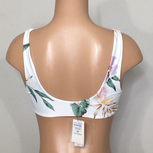 New. Volcom white and floral bikini top. - Picture 3 of 3